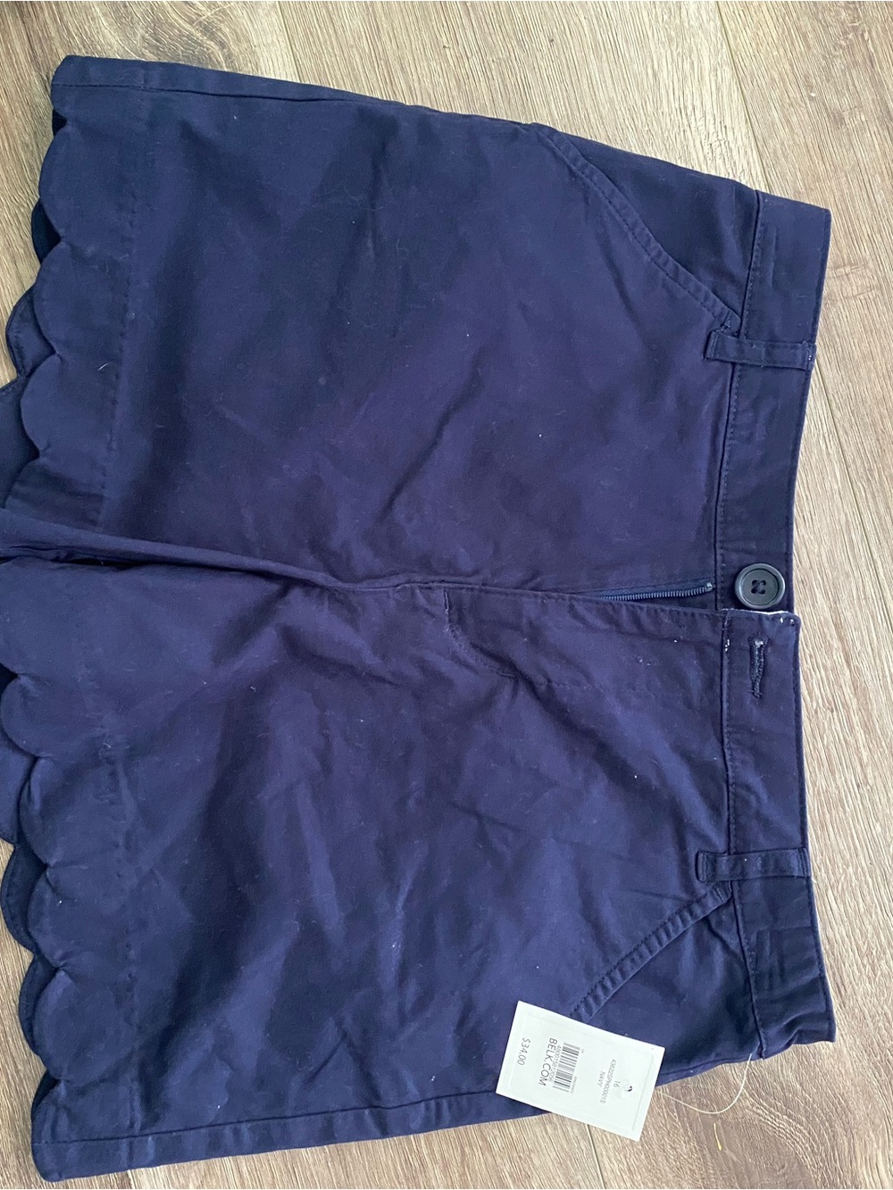crown & ivy Navy Scallop Hem Girls' Shorts